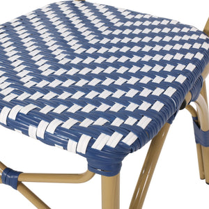English Elm Outdoor French Bistro Armless Patio Chairs Woven Pe Rattan Aluminum Frame Set N772P516373N