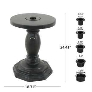 English Elm Outdoor MGO Umbrella Base Side Table with Sand Fill Weighted Antique Black Finish N772P522121A