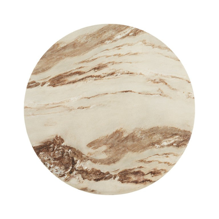 English Elm Round MGO Pedestal Coffee Table with Handcrafted Faux Marble Finish for Modern Interiors N772P522407B