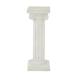 English Elm Pedestal Column Plant Stand Handcrafted Antique White MGO Indoor Outdoor Display N772P522409W