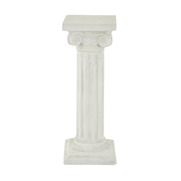 English Elm Pedestal Column Plant Stand Handcrafted Antique White MGO Indoor Outdoor Display N772P522409W