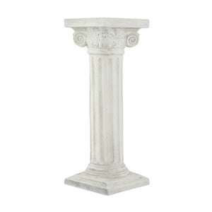 English Elm Pedestal Column Plant Stand Handcrafted Antique White MGO Indoor Outdoor Display N772P522409W
