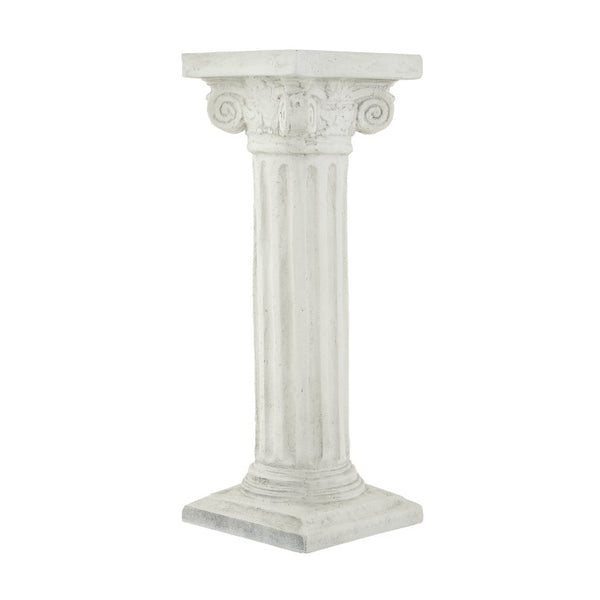 English Elm Pedestal Column Plant Stand Handcrafted Antique White MGO Indoor Outdoor Display N772P522409W
