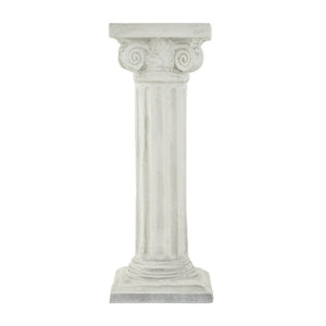 English Elm Pedestal Column Plant Stand Handcrafted Antique White MGO Indoor Outdoor Display N772P522409W