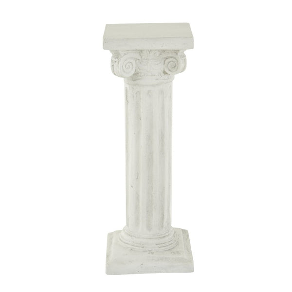English Elm Pedestal Column Plant Stand Handcrafted Antique White MGO Indoor Outdoor Display N772P522409W