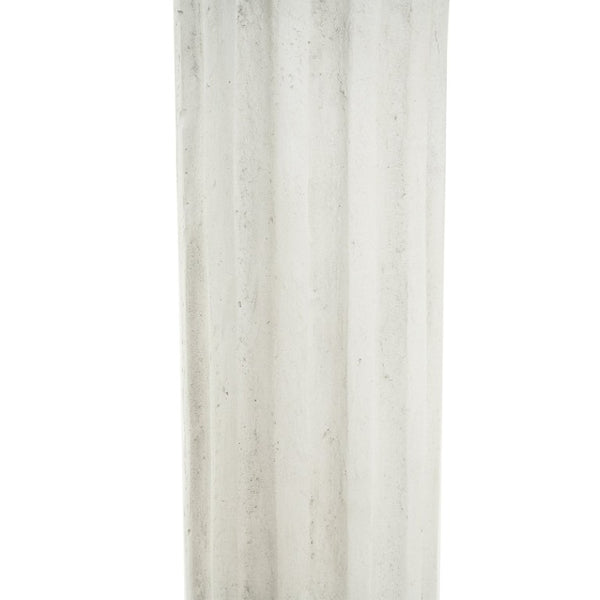 English Elm Pedestal Column Plant Stand Handcrafted Antique White MGO Indoor Outdoor Display N772P522409W