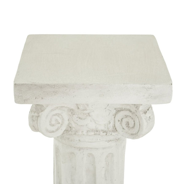 English Elm Pedestal Column Plant Stand Handcrafted Antique White MGO Indoor Outdoor Display N772P522409W