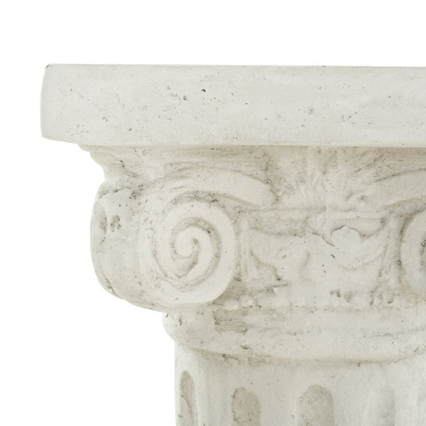 English Elm Pedestal Column Plant Stand Handcrafted Antique White MGO Indoor Outdoor Display N772P522409W