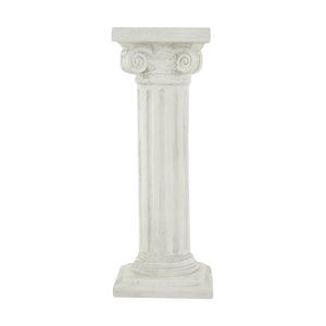 English Elm Pedestal Column Plant Stand Handcrafted Antique White MGO Indoor Outdoor Display N772P522409W