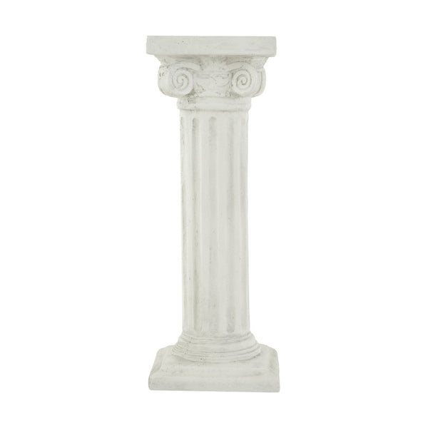 English Elm Pedestal Column Plant Stand Handcrafted Antique White MGO Indoor Outdoor Display N772P522409W