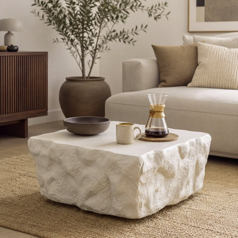 English Elm 34.84 Inch MGO Minimalist Coffee Table Weatherproof Seamless Build for Patio or Living Room N772P522426W
