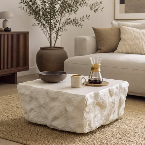 English Elm 34.84 Inch MGO Minimalist Coffee Table Weatherproof Seamless Build for Patio or Living Room N772P522426W