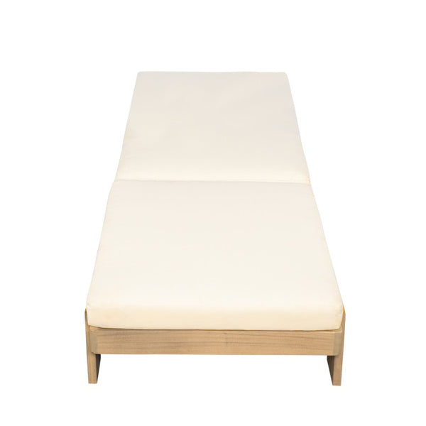 English Elm Outdoor Acacia Hardwood Chaise Lounge Adjustable Poolside Recliner with Cushion N772P523505B