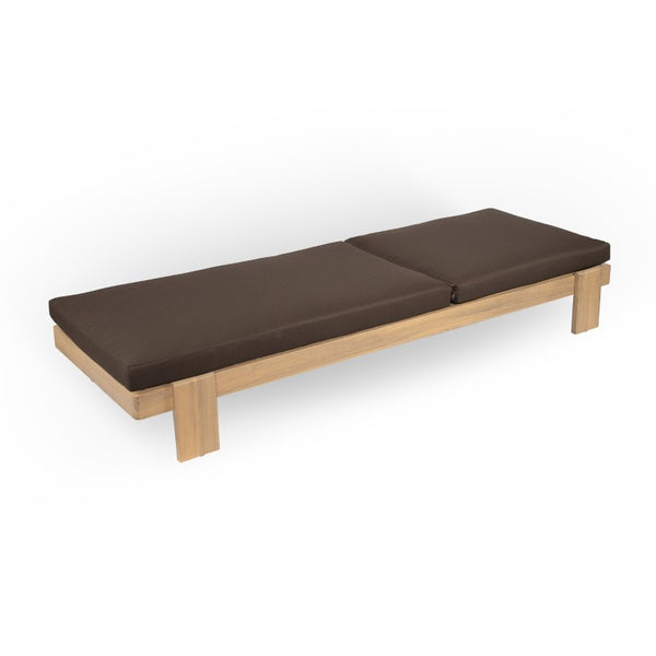 English Elm Outdoor Acacia Hardwood Chaise Lounge Six Position Adjustable Backrest with Café Cushion N772P523505C