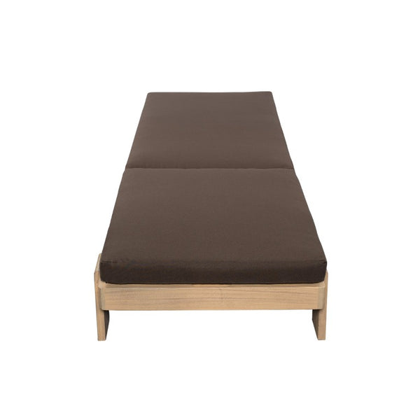 English Elm Outdoor Acacia Hardwood Chaise Lounge Six Position Adjustable Backrest with Café Cushion N772P523505C