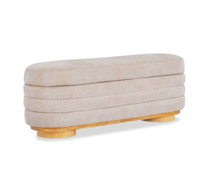 English Elm Modern Channel Tufted Storage Ottoman Bench with Lift Top and Curved Wood Legs Khaki N772P537059K