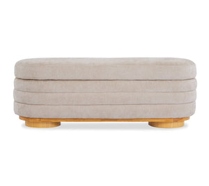 English Elm Modern Channel Tufted Storage Ottoman Bench with Lift Top and Curved Wood Legs Khaki N772P537059K