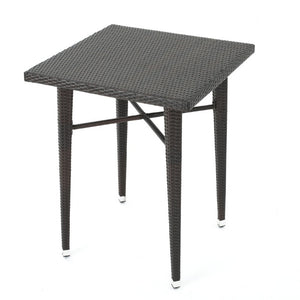 English Elm 32 Inch Outdoor Square PE Rattan Bar Table with Iron Frame for Patio Entertaining N772P555758M