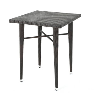 English Elm 32 Inch Outdoor Square PE Rattan Bar Table with Iron Frame for Patio Entertaining N772P555758M