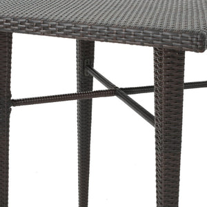 English Elm 32 Inch Outdoor Square PE Rattan Bar Table with Iron Frame for Patio Entertaining N772P555758M