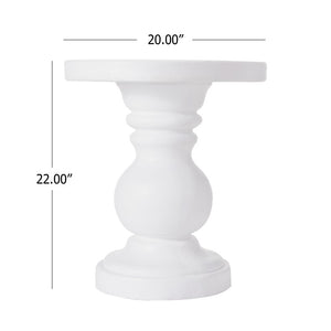 English Elm 20 Inch Handcrafted MgO Cylindrical Side Table Sculptural Indoor Outdoor Modern N772P575442T