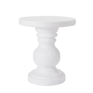 English Elm 20 Inch Handcrafted MgO Cylindrical Side Table Sculptural Indoor Outdoor Modern N772P575442T