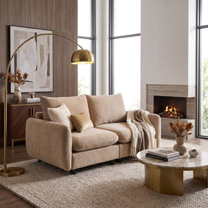 English Elm 69 in Velvet Modular Corner Sectional Sofa with Eucalyptus Frame for Living Room N773IS00001NN