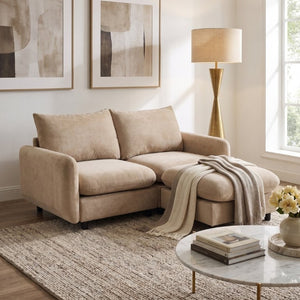 English Elm 69 in Velvet Modular Sectional with Ottoman Three Piece L Shaped Living Room Sofa N773IS00002NN