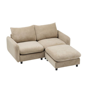 English Elm 69 in Velvet Modular Sectional with Ottoman Three Piece L Shaped Living Room Sofa N773IS00002NN