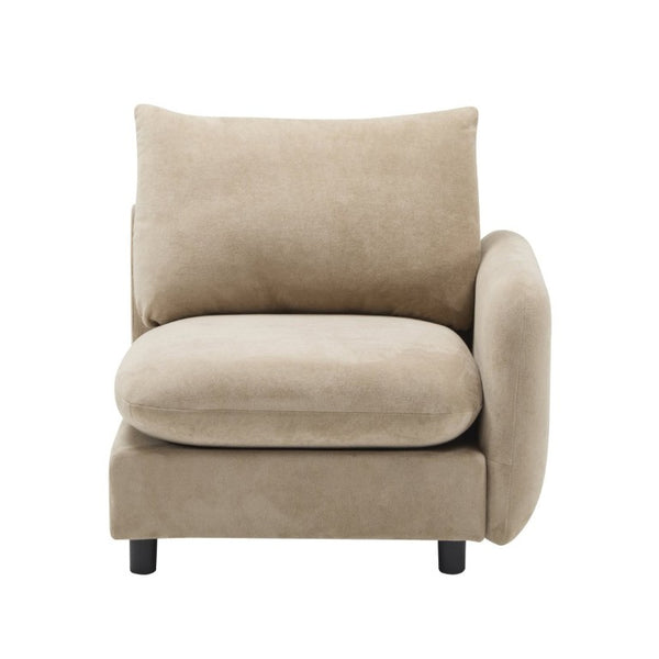 English Elm 69 in Velvet Modular Sectional with Ottoman Three Piece L Shaped Living Room Sofa N773IS00002NN