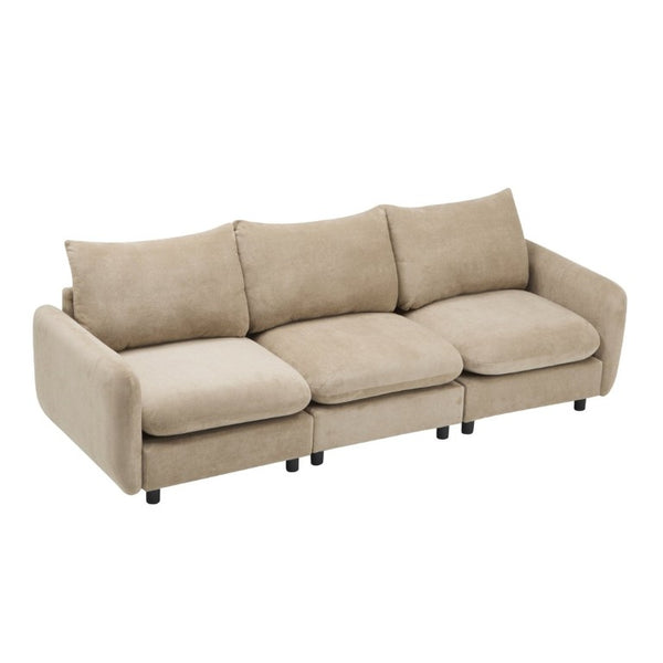 English Elm 99 Inch Modular Velvet Sectional Sofa Three Piece Living Room Couch with Flexible Layout N773IS00003NN