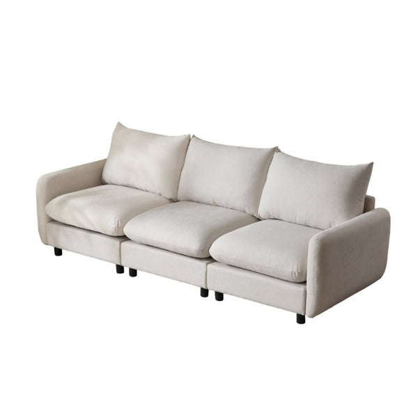 English Elm 99 in Three Piece Modular Sectional Sofa with Eucalyptus Frame and Sand Fabric Finish N773IS00003WW