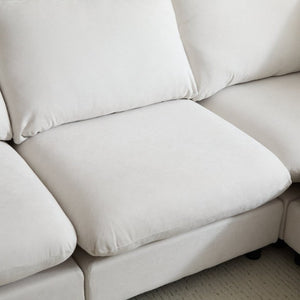 English Elm 99 in Three Piece Modular Sectional Sofa with Eucalyptus Frame and Sand Fabric Finish N773IS00003WW
