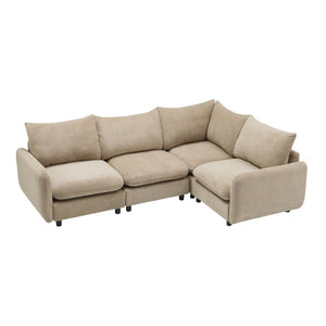English Elm 99 in Velvet Modular Sectional Sofa Four Piece L Shaped Design for Living Room N773IS00005NN