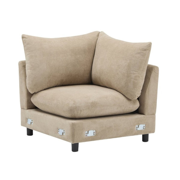 English Elm 99 in Velvet Modular Sectional Sofa Four Piece L Shaped Design for Living Room N773IS00005NN