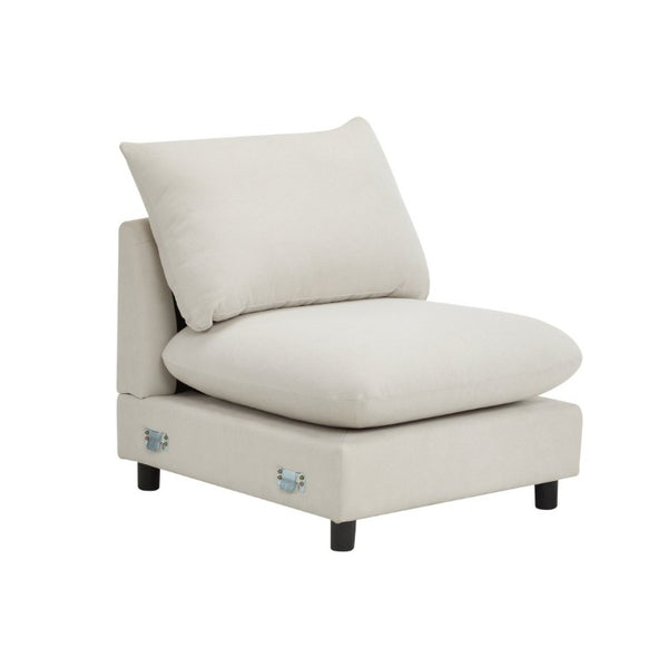 English Elm 99 in Modular L Shaped Sectional Sofa Four Piece Eucalyptus Frame White Sand Fabric N773IS00005WW