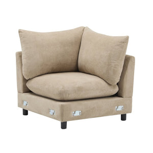 English Elm 99 Inch Modular Velvet Sectional Sofa Five Piece L Shaped Living Room Couch Set N773IS00007NN