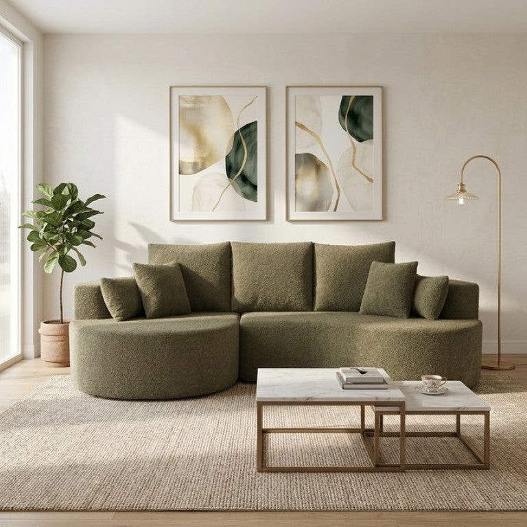 English Elm 106 in Boucle Cloud Sectional Sofa with Chaise for Relaxed Contemporary Living N773IS00013FF