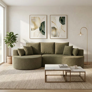 English Elm 106 in Boucle Cloud Sectional Sofa with Chaise for Relaxed Contemporary Living N773IS00013FF