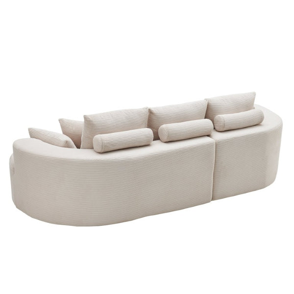 English Elm 106 in Chenille Cloud Sectional Sofa with Chaise Foam Fill and 7 Accent Pillows Whitecap Gray N773IS00013GG