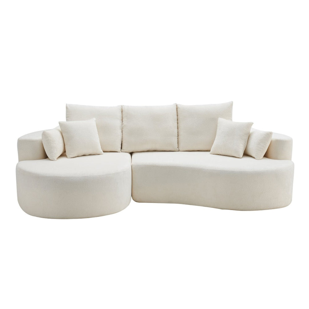 English Elm 106 in Two Piece Chenille Cloud Sectional Curved Chaise Sofa for Modern Living N773IS00013WW