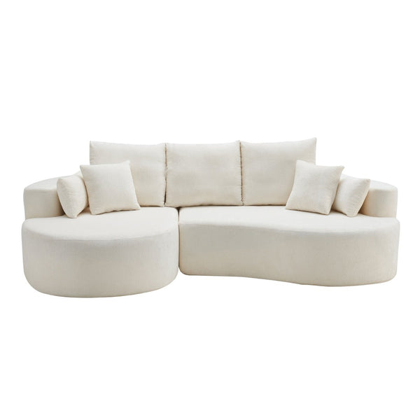English Elm 106 in Two Piece Chenille Cloud Sectional Curved Chaise Sofa for Modern Living N773IS00013WW
