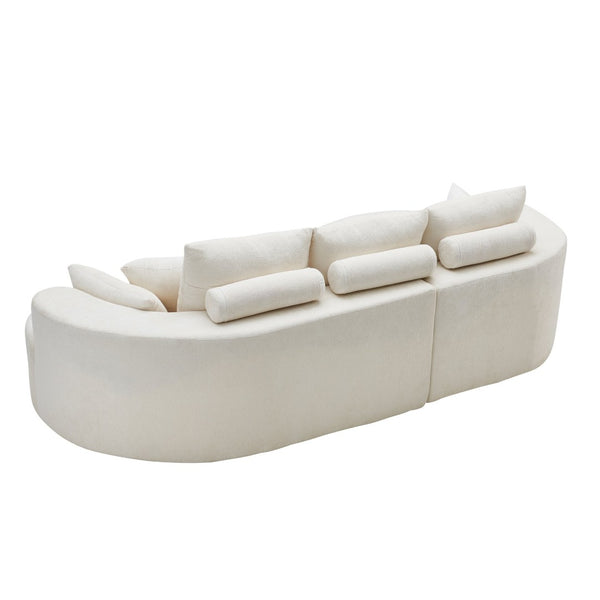 English Elm 106 in Two Piece Chenille Cloud Sectional Curved Chaise Sofa for Modern Living N773IS00013WW
