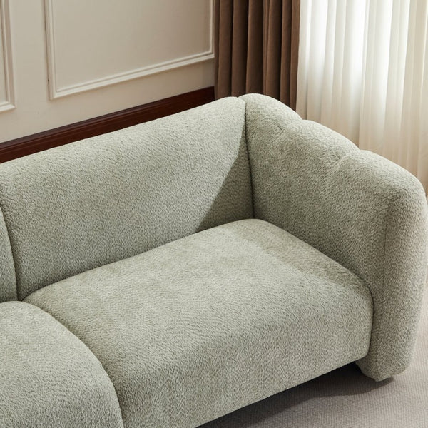 English Elm Tonson Wave Curved Three Seater Sofa with Cloud Cushions for Modern Living Spaces N773IS00030G