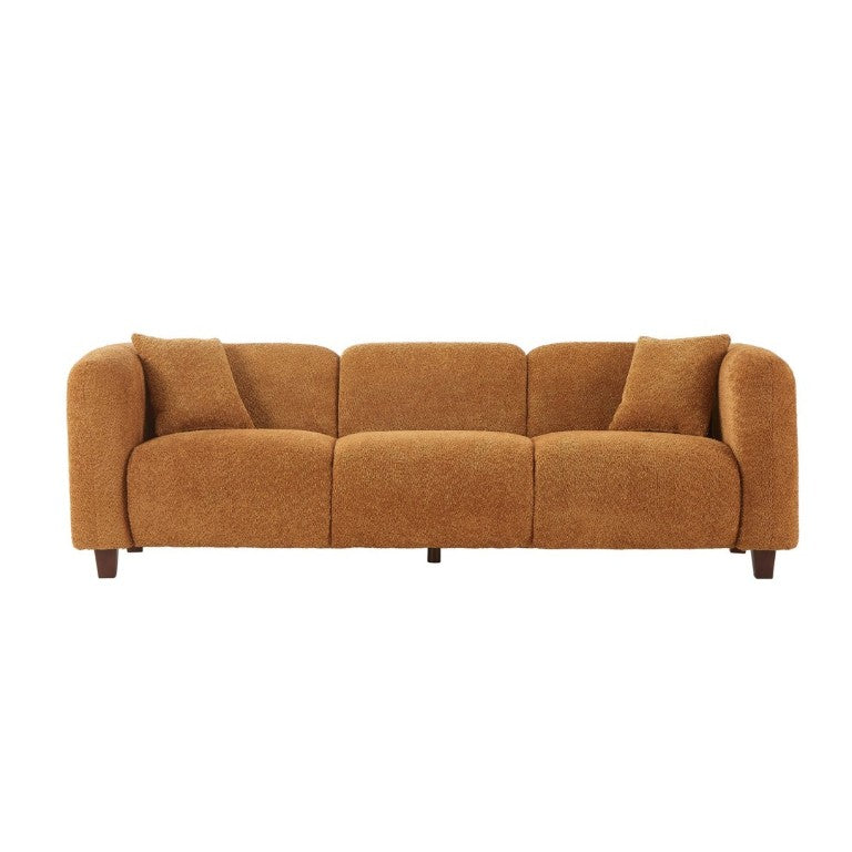 English Elm Silo 87 Inch Three Seat Velvet Sofa Foam Cushions Spring Support Living Room Amber N773IS00036A
