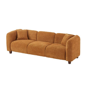 English Elm Silo 87 Inch Three Seat Velvet Sofa Foam Cushions Spring Support Living Room Amber N773IS00036A