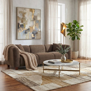 English Elm Silo 87 Inch Three Seat Velvet Sofa Foam Cushions Spring Support Living Room Dark Brown N773IS00036D