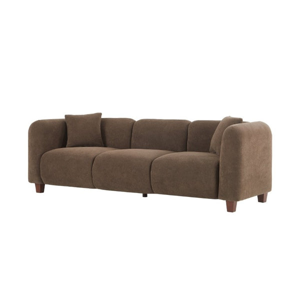 English Elm Silo 87 Inch Three Seat Velvet Sofa Foam Cushions Spring Support Living Room Dark Brown N773IS00036D