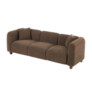 English Elm Silo 87 Inch Three Seat Velvet Sofa Foam Cushions Spring Support Living Room Dark Brown N773IS00036D