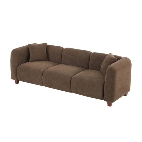 English Elm Silo 87 Inch Three Seat Velvet Sofa Foam Cushions Spring Support Living Room Dark Brown N773IS00036D